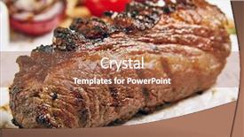  Presentation with restaurant menu - PPT layouts featuring beef steak beef steak dinner background and a  colored foreground