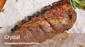  Presentation with restaurant menu - Colorful slide deck enhanced with beef steak beef steak dinner backdrop and a  colored foreground