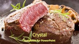  Presentation with steak - Amazing presentation theme having beef steak in the pan backdrop and a tawny brown colored foreground