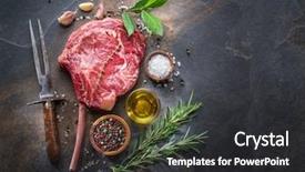  Presentation with graphite - Presentation theme consisting of beef steak on the graphite background and a dark gray colored foreground