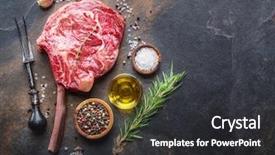  Presentation with cutting board - Presentation theme having beef steak on the graphite background and a dark gray colored foreground