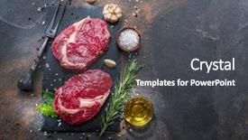  Presentation with graphite - Slide deck enhanced with beef steak on the graphite background and a dark gray colored foreground