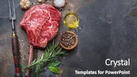  Presentation with graphite - Amazing PPT theme having beef steak on the graphite backdrop and a  colored foreground
