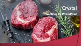  Presentation with graphite - Amazing slides having beef steak on the graphite backdrop and a  colored foreground