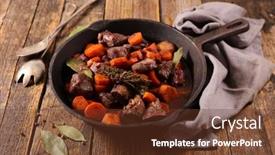  Presentation with beef - Beautiful slides featuring beef-stew-with-carrot backdrop and a tawny brown colored foreground
