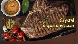  Presentation with bone - Beautiful presentation design featuring beef t-bone steak backdrop and a tawny brown colored foreground
