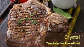  Presentation with bone - Presentation theme consisting of beef t-bone steak background and a tawny brown colored foreground