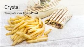  Presentation with french fries - Beautiful slide set featuring beef tacos served with golden backdrop and a lemonade colored foreground