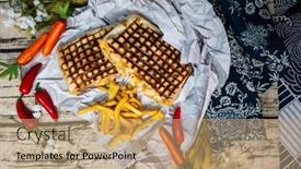  Presentation with tacos - Amazing slide set having beef-tacos-served-with-golden backdrop and a coral colored foreground