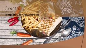  Presentation with tacos - Presentation theme having beef-tacos-served-with-golden background and a coral colored foreground