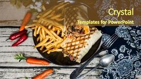  Presentation with tacos - Colorful slide set enhanced with beef tacos served with golden backdrop and a tawny brown colored foreground