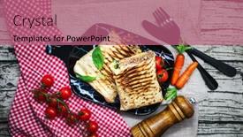  Presentation with tacos - Presentation design consisting of beef-tacos-served-with-lettuce background and a coral colored foreground