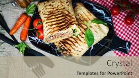  Presentation with tacos - Slide set with beef-tacos-served-with-lettuce background and a mint green colored foreground