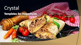  Presentation with tacos - Beautiful theme featuring beef-tacos-served-with-lettuce backdrop and a black colored foreground