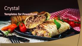  Presentation with tacos - Colorful slide deck enhanced with beef-tacos-served-with-lettuce backdrop and a wine colored foreground