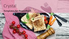  Presentation with tacos - Presentation design consisting of beef-tacos-served-with-lettuce background and a coral colored foreground