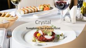  Presentation with beef - Slide set with beef-tartar-with-egg background and a soft green colored foreground