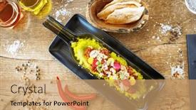  Presentation with black pearl - Slide deck enhanced with beef-tartare-from-black-angus background and a  colored foreground