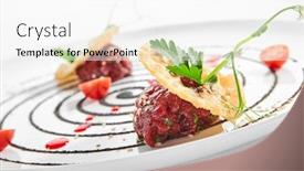  Presentation with haute cuisine - Cool new presentation with beef-tartare-with-cherry-sauce backdrop and a white colored foreground