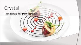  Presentation with haute cuisine - Presentation design enhanced with beef-tartare-with-cherry-sauce background and a white colored foreground