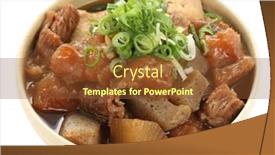  Presentation with japanese food - Presentation design having beef tendon stew japanese food background and a tawny brown colored foreground