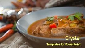  Presentation with hot sauce - Slides featuring beef tongue hot pickle sauce background and a tawny brown colored foreground