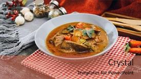  Presentation with hot sauce - Colorful PPT theme enhanced with beef tongue hot pickle sauce backdrop and a coral colored foreground