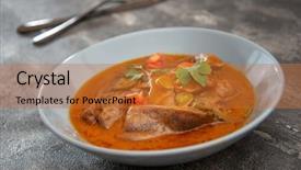  Presentation with hot sauce - Audience pleasing presentation theme consisting of beef tongue hot pickle sauce backdrop and a red colored foreground