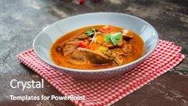  Presentation with pickle - Slide deck enhanced with beef tongue hot pickle sauce background and a tawny brown colored foreground