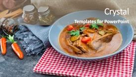  Presentation with hot sauce - Colorful PPT theme enhanced with beef tongue hot pickle sauce backdrop and a coral colored foreground