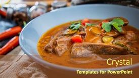  Presentation with pickle - PPT theme having beef tongue hot pickle sauce background and a tawny brown colored foreground