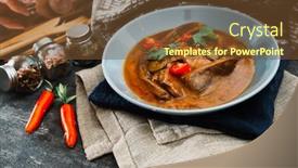  Presentation with pickle - Presentation design with beef tongue hot pickle sauce background and a tawny brown colored foreground