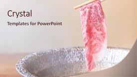  Presentation with shabu - Theme consisting of beef wagyu a5 shabu shabu with steam groumet japanese hot pot cuisine background and a lemonade colored foreground