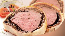  Presentation with lemongrass herb plant fresh leaves - Beautiful presentation theme featuring beef wellington with fresh herbs backdrop and a coral colored foreground