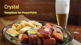  Presentation with cassava - PPT theme enhanced with tapioca - beef with cassava and cold background and a tawny brown colored foreground