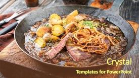  Presentation with roast beef - Amazing slides having beef with fried onion ring backdrop and a tawny brown colored foreground