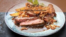  Presentation with roast beef - Audience pleasing presentation consisting of beef with fried onion ring backdrop and a gold colored foreground