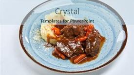  Presentation with beef - Presentation design featuring beef-with-mashed-potato background and a  colored foreground