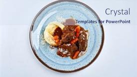  Presentation with beef - Slide set with beef-with-mashed-potato background and a  colored foreground