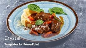  Presentation with beef - Slides consisting of beef-with-mashed-potato background and a  colored foreground