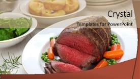  Presentation with roast sirloin beef - Audience pleasing presentation theme consisting of beef with yorkshire pudding sunday backdrop and a coral colored foreground