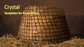  Presentation with antique alexandria - Presentation theme consisting of beehives - antique beehive wicker basket background and a  colored foreground