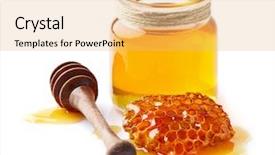  Presentation with honeycomb - Slides featuring beehives - honey with honeycomb in closeup background and a yellow colored foreground