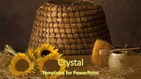  Presentation with vintage - PPT layouts featuring beehives - vintage old beehive basket still background and a tawny brown colored foreground