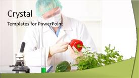  Presentation with genetic modified organism - Colorful theme enhanced with been altered using genetic engineering backdrop and a sky blue colored foreground