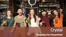  Presentation with saint patrick day - Beautiful PPT theme featuring ginger beer - people celebrating saint patrick's day backdrop and a  colored foreground