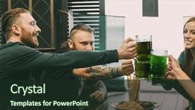  Presentation with saint patrick day - PPT theme having ginger beer - people celebrating saint patrick's day background and a wine colored foreground