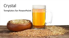 Presentation with seed - Presentation design having glass of beer and barley background and a white colored foreground
