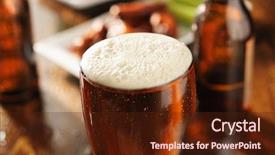  Presentation with food bbq - PPT layouts consisting of beer and bbq chicken wings background and a tawny brown colored foreground