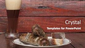  Presentation with grill - Theme with beer-and-grill-sausage background and a tawny brown colored foreground